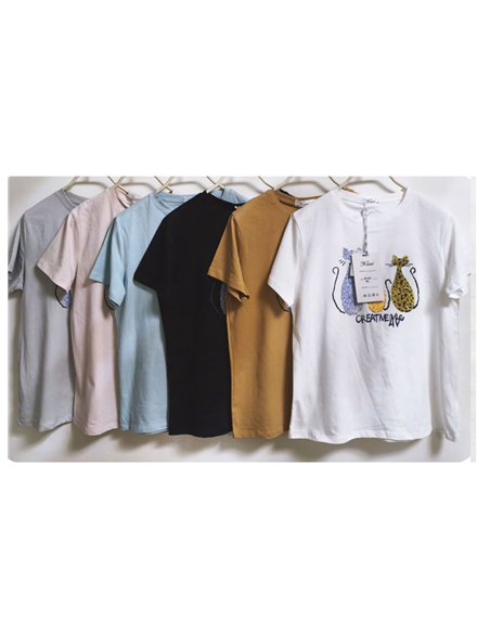 T-Shirt mit Katzenmotiv