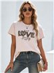 Camiseta love con print animal
