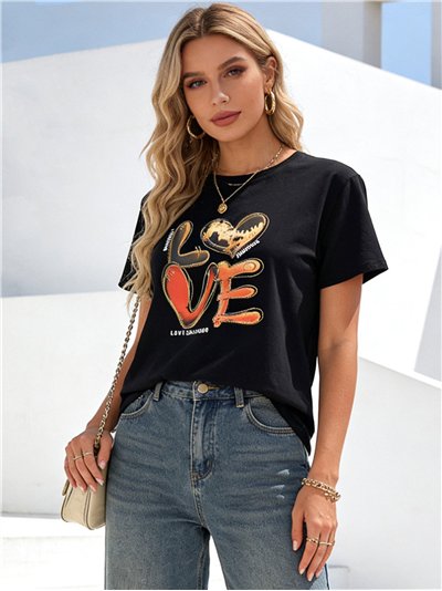Camiseta amplia love con estampado