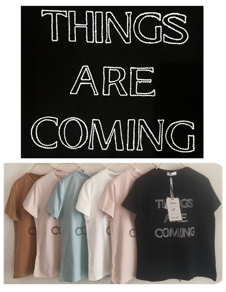 Camiseta bordada con mensaje frontal