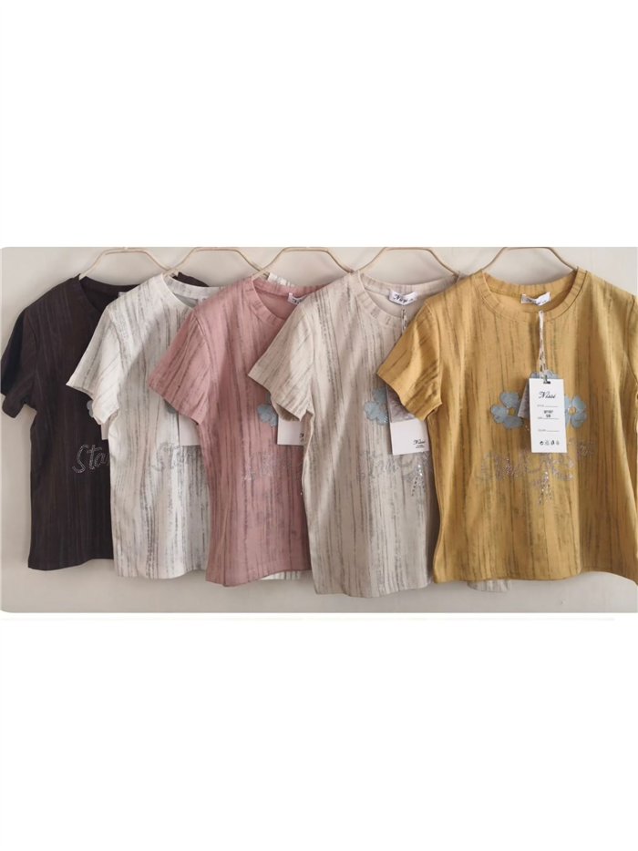 Camiseta floral con strass