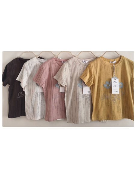 Camiseta floral con strass