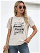 Camiseta con mensaje y manga con encaje