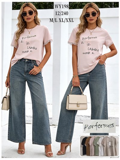 Camiseta con mensaje y manga con flecos 2