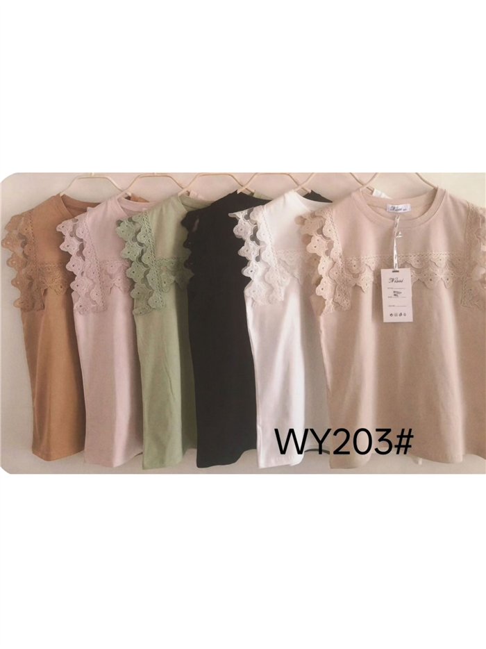 Top sin mangas con encaje