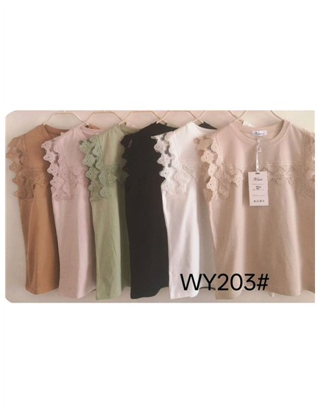 Top sin mangas con encaje