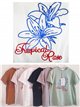 Camiseta bordada floral tropical