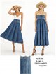 Convertible denim effect maxi skirt