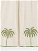 Pantalón de lino con bordado de palmeras
