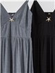 Vestido largo de lino tirantes con broche de estrella marina