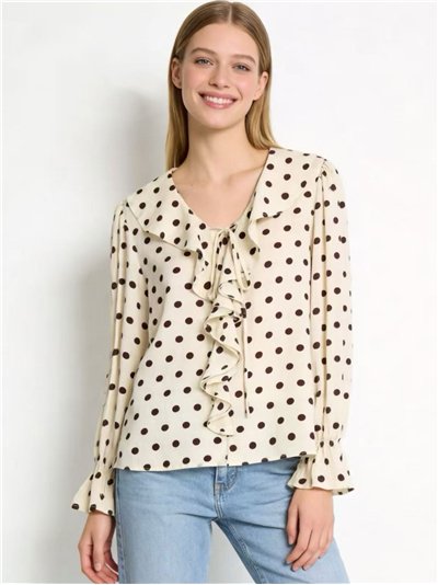 Blusa de lunares con volante