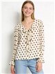 Gepunktete Bluse mit Rüschen