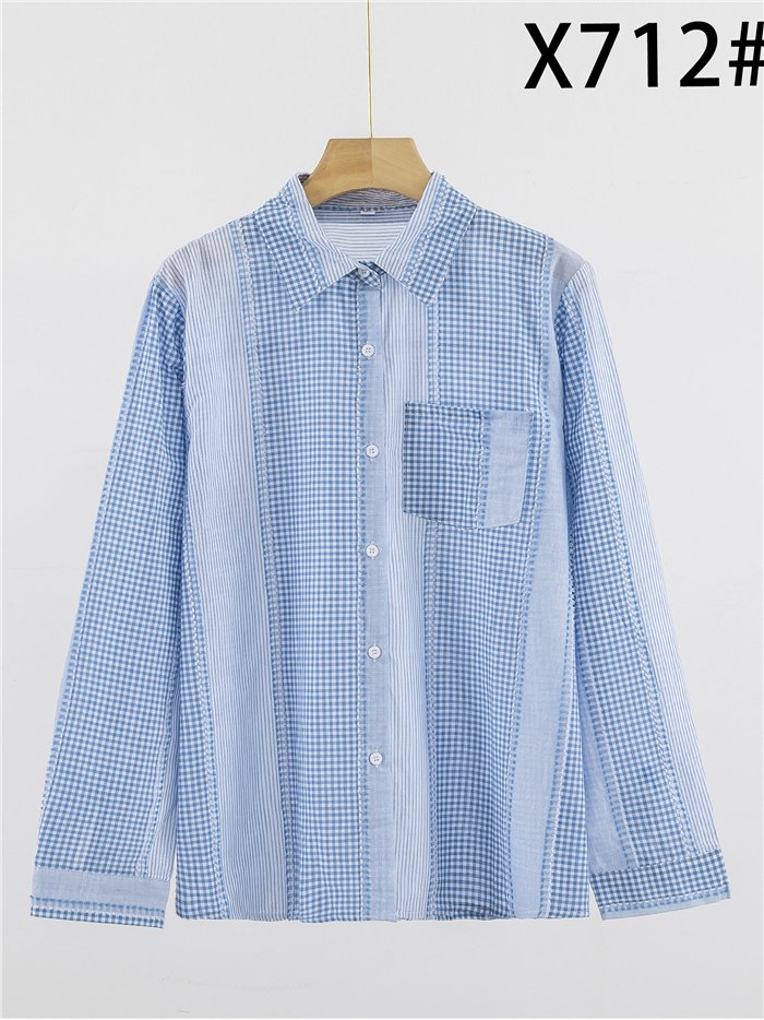 Camisa patchwork de rayas y vichy