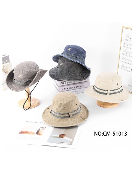 Sombrero safari vintage con bordado