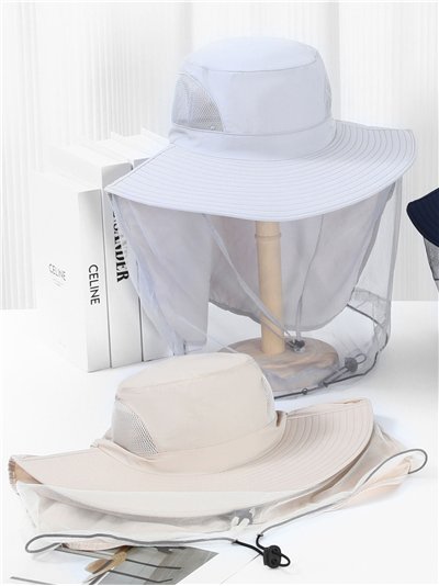 Sombrero antimosquitos con malla protectora