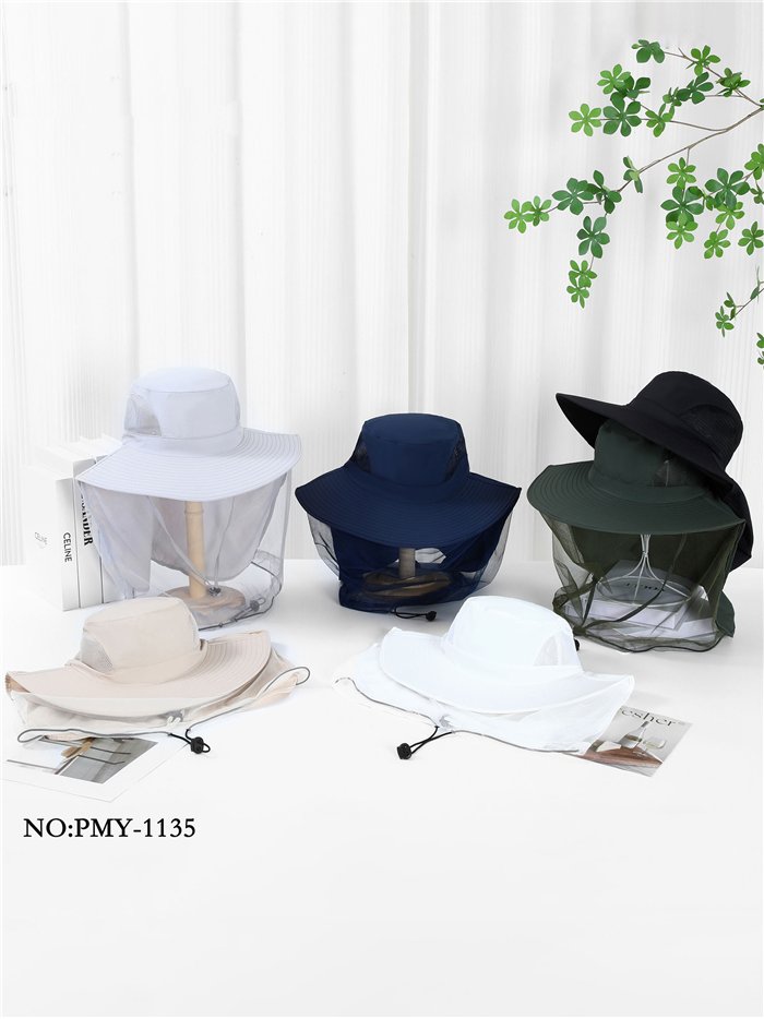 Sombrero antimosquitos con malla protectora