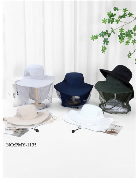 Sombrero antimosquitos con malla protectora