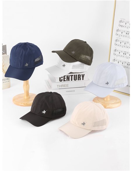 Gorra visera técnica con rejilla y logo