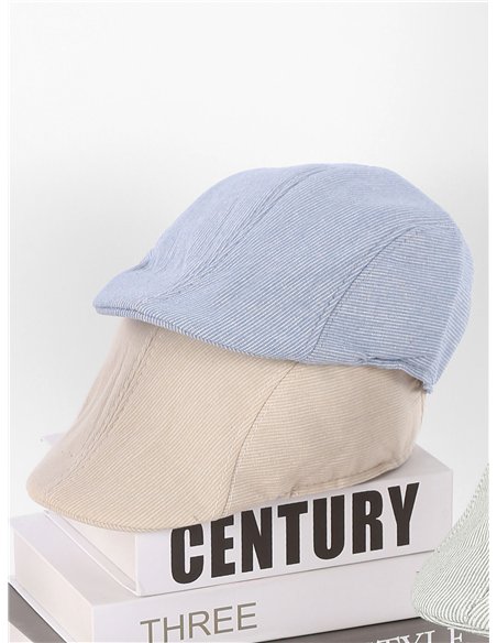 Gorra plana de rayas finas