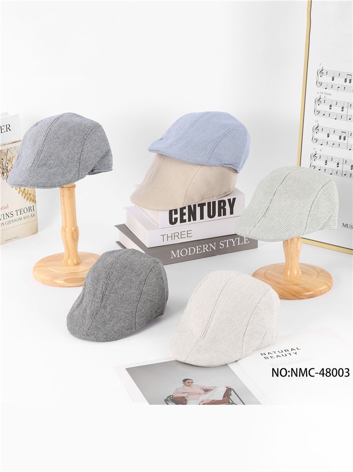 Gorra plana de rayas finas