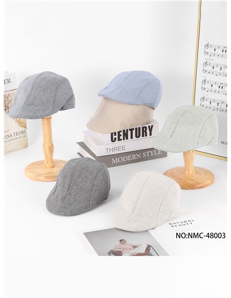 Gorra plana de rayas finas