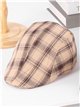 Gorra plana de cuadros retro