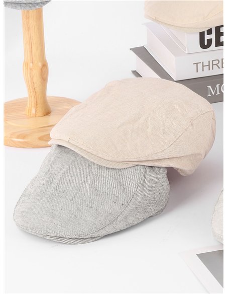 Gorra plana efecto lino jaspeado