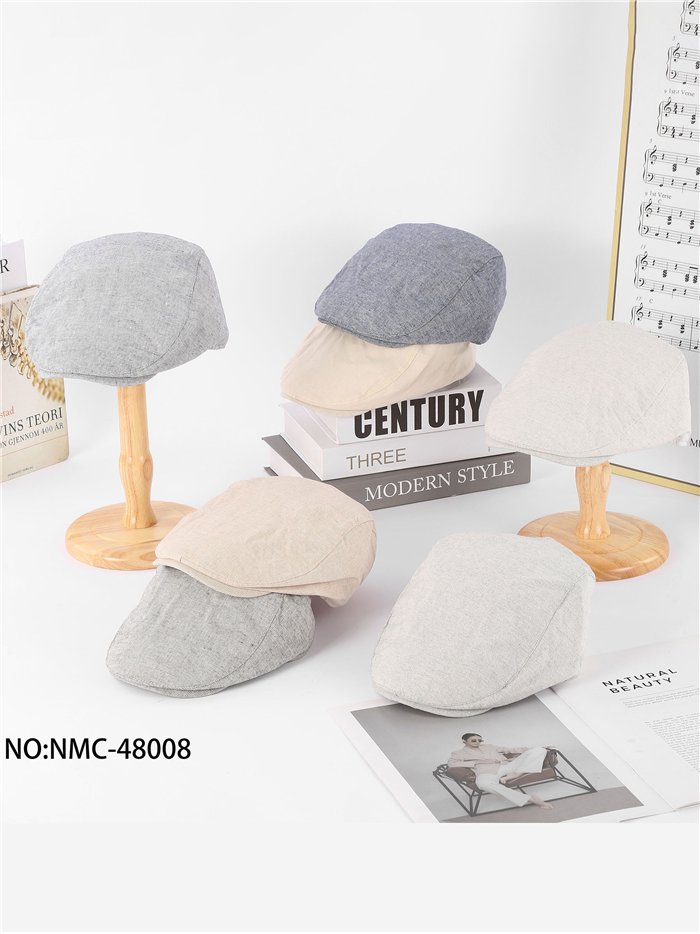 Gorra plana efecto lino jaspeado