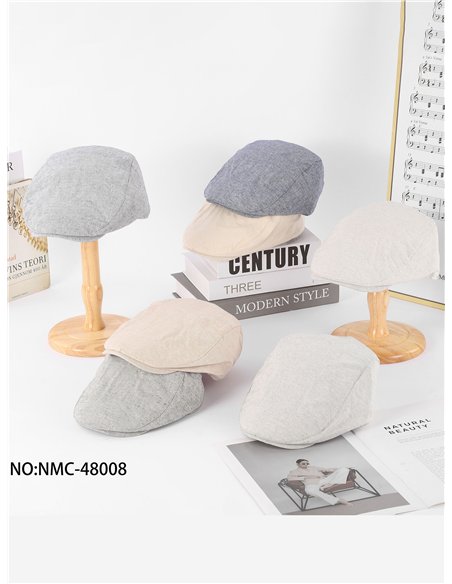 Gorra plana efecto lino jaspeado