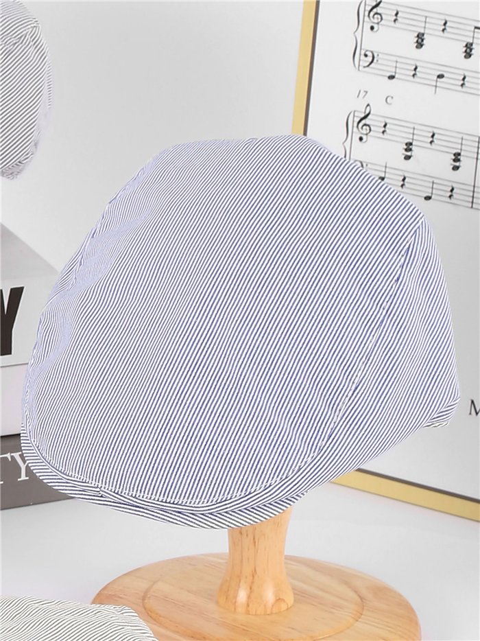Fine stripe flat cap