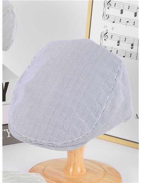 Fine stripe flat cap