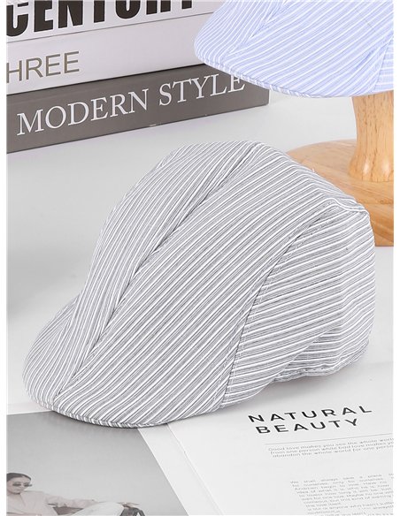 Striped flat cap