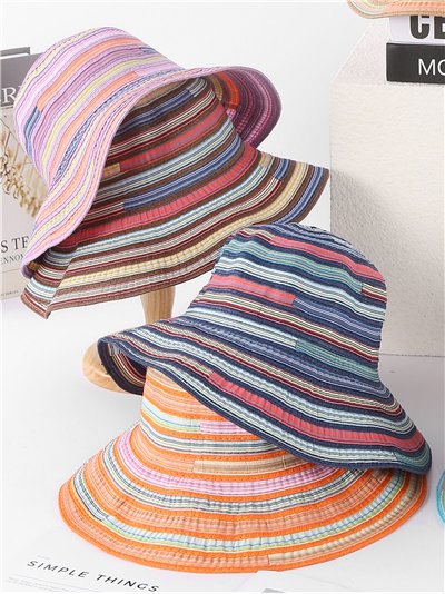 Gorro bucket multicolor de rayas
