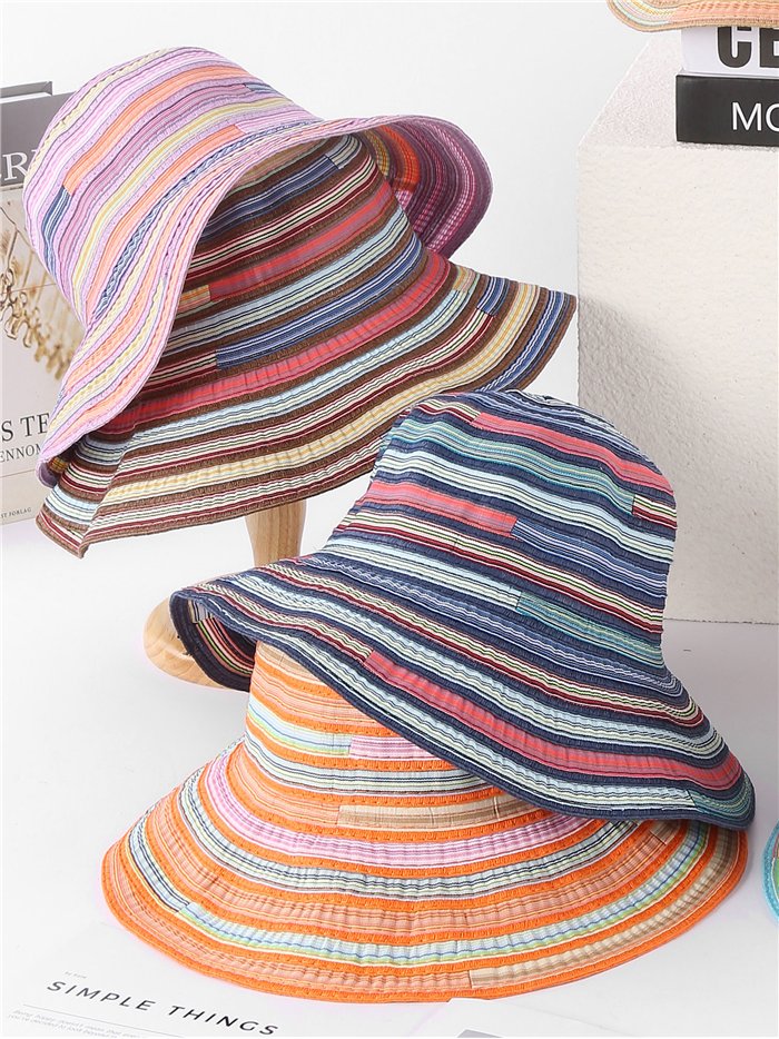 Gorro bucket multicolor de rayas