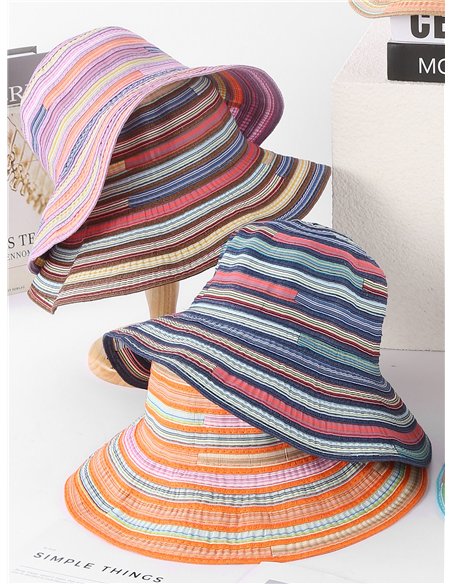 Gorro bucket multicolor de rayas