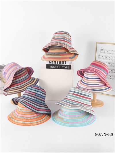 Gorro bucket multicolor de rayas 2