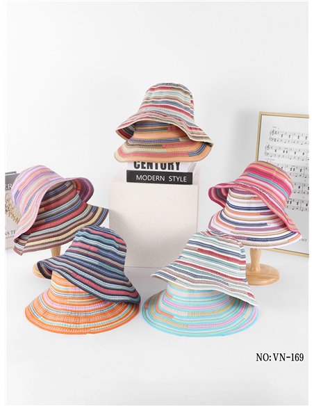 Gorro bucket multicolor de rayas