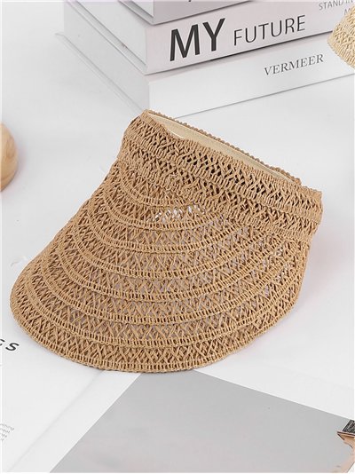 Woven raffia visor