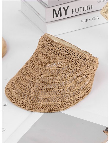 Woven raffia visor