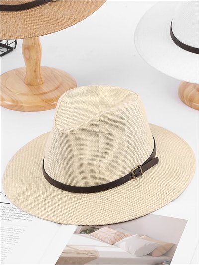 Raffia-Fedora-Hut mit Gürtel