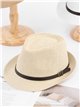 Sombrero fedora de rafia con correa clásica