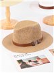 Chapéu fedora de ráfia com fivela