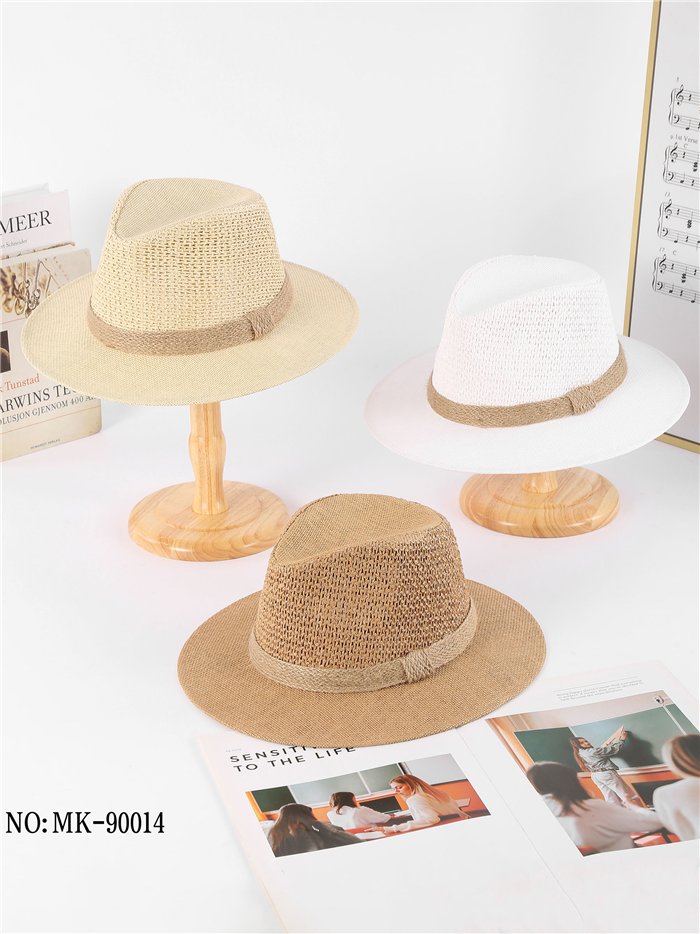 Raffia-Fedora-Hut mit Juteband