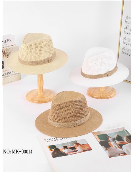 Raffia-Fedora-Hut mit Juteband