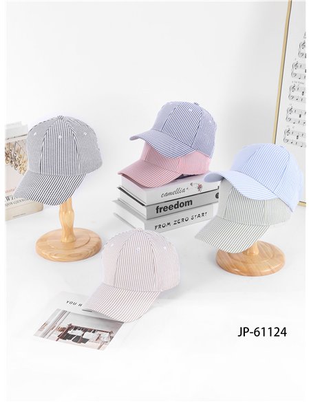 Gorra visera de rayas finas