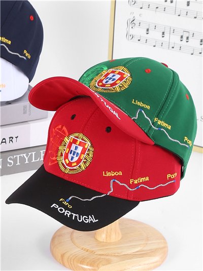 Gorra visera Portugal con ruta bordada