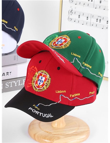 Gorra visera Portugal con ruta bordada