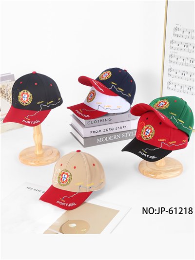 Gorra visera Portugal con ruta bordada 2