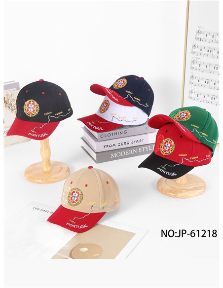 Gorra visera Portugal con ruta bordada