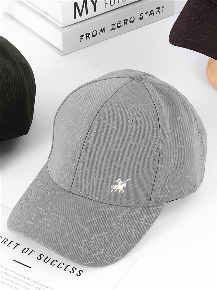 Textured equestrian logo cap